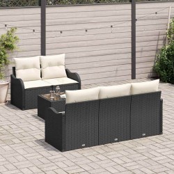 Ensemble de canapé de jardin Noir polyrotin 518215518215