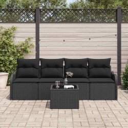 Ensemble de canapé de jardin Noir polyrotin 518216518216