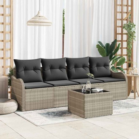 Ensemble de canapé de jardin Gris clair polyrotin 518217518217