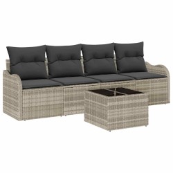 Ensemble de canapé de jardin Gris clair polyrotin 518217518217