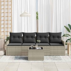 Ensemble de canapé de jardin Gris clair polyrotin 518217518217