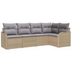 Ensemble de canapé de jardin Beige polyrotin 518218518218