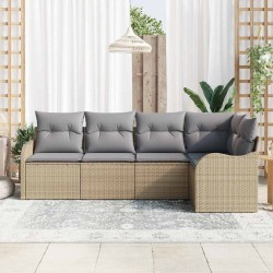 Ensemble de canapé de jardin Beige polyrotin 518218518218