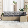 Ensemble de canapé de jardin Beige polyrotin 518218518218