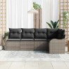 Ensemble de canapé de jardin avec coussin 5 pcs Gris Poly rotin 518219518219
