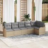 Ensemble de canapé de jardin 6 pcs Beige polyrotin 518220518220