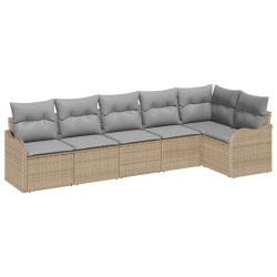 Ensemble de canapé de jardin 6 pcs Beige polyrotin 518220518220