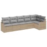 Ensemble de canapé de jardin 6 pcs Beige polyrotin 518220518220