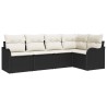 Ensemble de canapé de jardin Noir polyrotin 518221518221