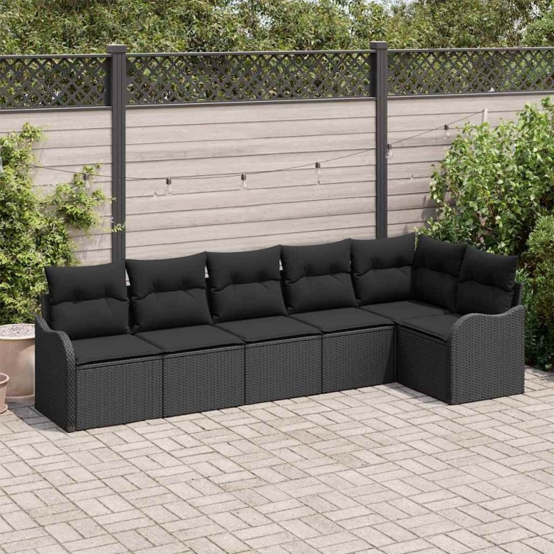 Ensemble de canapé de jardin Noir polyrotin 518222518222
