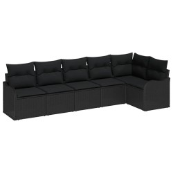 Ensemble de canapé de jardin Noir polyrotin 518222518222