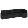 Ensemble de canapé de jardin Noir polyrotin 518222518222