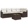 Ensemble de canapé de jardin 6 pcs Marron Poly rotin 518226518226