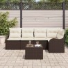 Ensemble de canapé de jardin 6 pcs Marron Poly rotin 518226518226