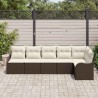 Ensemble de canapé de jardin 6 pcs Marron polyrotin 518227518227