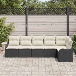 Ensemble de canapé de jardin Noir polyrotin 518228518228