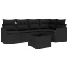 Ensemble de canapé de jardin Noir polyrotin 518229518229