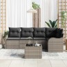 Ensemble de canapé de jardin avec coussin 6 pcs Gris Poly rotin 518230518230