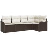 Ensemble de canapé de jardin 5 pcs Marron polyrotin 518231518231