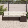 Ensemble de canapé de jardin 5 pcs Marron polyrotin 518231518231
