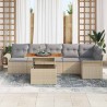 Ensemble de canapé de jardin 7 pcs Beige et Gris clair 518237518237