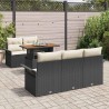 Ensemble de canapé de jardin 6 pcs Noir et Crème polyrotin 518240518240