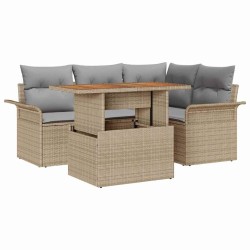 Ensemble de canapé de jardin 5 pcs beige et gris clair 518241518241