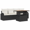 Ensemble de canapé de jardin avec coussin 5 pcs Noir et crème 518243518243