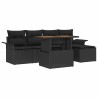 Ensemble de canapé de jardin avec coussin 6 pcs Noir 518244518244