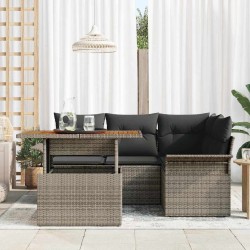 Ensemble de canapé de jardin avec coussin 5 pcs Gris 518245518245