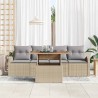 Ensemble de canapé de jardin 5 pcs beige et gris clair 518247518247