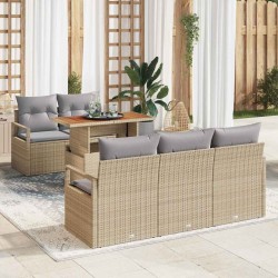 Ensemble de canapé de jardin 6 pcs beige et gris clair 518249518249