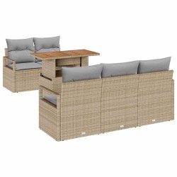 Ensemble de canapé de jardin 6 pcs beige et gris clair 518249518249