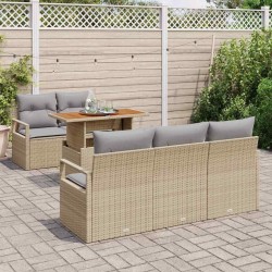 Ensemble de canapé de jardin 6 pcs beige et gris clair 518249518249