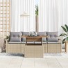 Ensemble de canapé de jardin 5 pcs beige et gris clair 518252518252