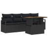 Ensemble de canapé de jardin avec coussin 5 pcs Noir 518254518254