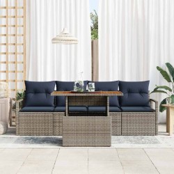 Ensemble de canapé de jardin 5 pcs gris et bleu marine 518255518255