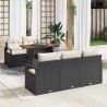 Ensemble de canapé de jardin avec coussin 6 pcs Noir et crème 518257518257