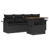 Ensemble de canapé de jardin avec coussin 5 pcs Noir polyrotin 518258518258
