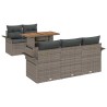 Ensemble de canapé de jardin avec coussin 6 pcs Gris polyrotin 518259518259