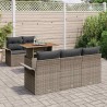 Ensemble de canapé de jardin avec coussin 6 pcs Gris polyrotin 518259518259