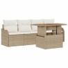 Ensemble de canapé de jardin 5 pcs Beige et crème polyrotin 518262518262