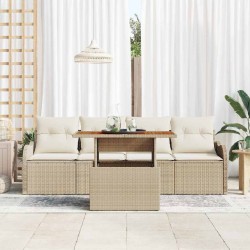 Ensemble de canapé de jardin 5 pcs Beige et crème polyrotin 518262518262
