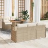Ensemble de canapé de jardin 6 pcs Beige et crème polyrotin 518264518264
