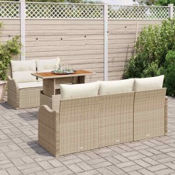 Ensemble de canapé de jardin 6 pcs Beige et crème polyrotin 518264518264