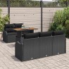 Ensemble de canapé de jardin avec coussin 6 pcs Noir polyrotin 518265518265