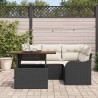 Ensemble de canapé de jardin 5 pcs Noir et Crème polyrotin 518266518266