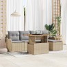 Ensemble de canapé de jardin 6 pcs Beige et Gris clair 518268518268