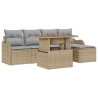 Ensemble de canapé de jardin 6 pcs Beige et Gris clair 518268518268