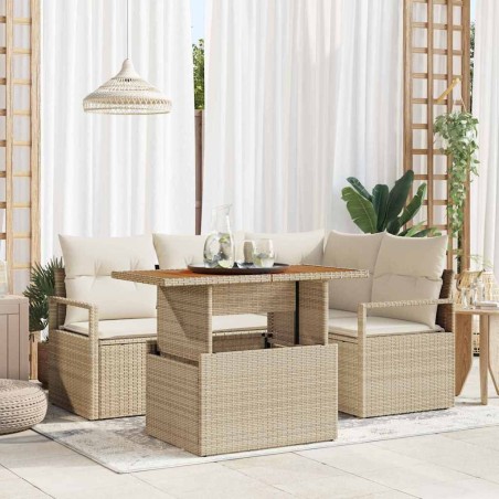 Ensemble de salle à manger pour jardin 5 pcs Beige et crème 518270518270